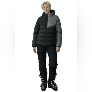 Spyder Ace Short Boys Black Hooded Puffer Jacket, Large